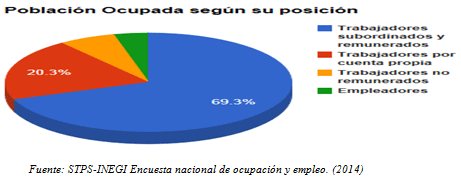 Población ocupada según su posición en México.