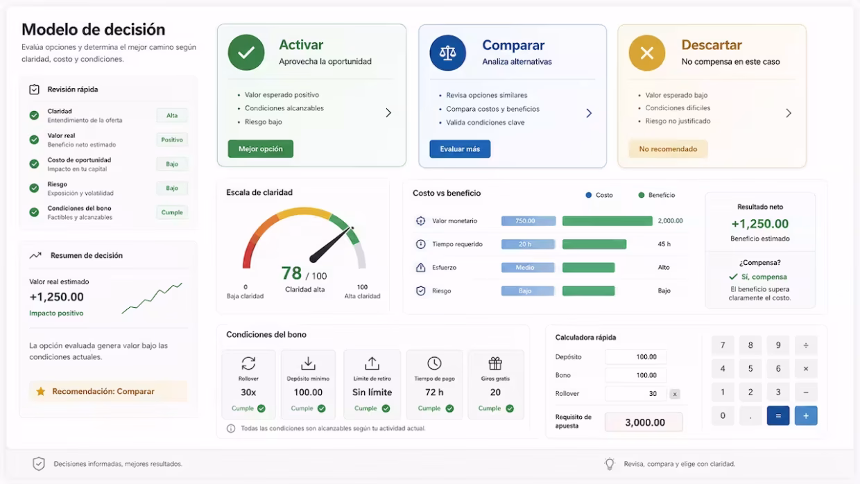Modelo de decisión: activar, comparar o descartar Modelo de decisión: activar, comparar o descartar