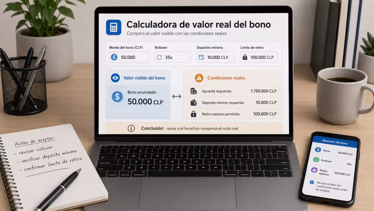 Valor neto de un bono de casino antes del código