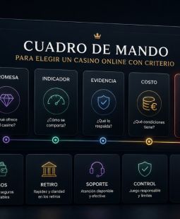 Cuadro de mando para elegir un casino online con criterio