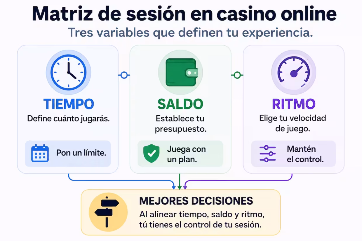 Matriz de sesión en casino online. Tres variables que definen tu experiencia