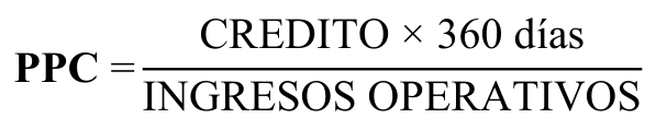 Ecuación 4.7 Periodo Promedio de las Cobranzas