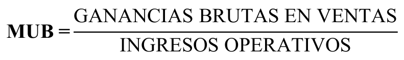 Ecuación 4.9 Margen de Utilidad Bruta