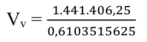 Fórmula: 1.441.406,25 Vv = 0,6103515625