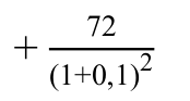Fórmula: 72 + (1+0,1)2