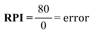 Fórmula: RPI = 80 0 = error