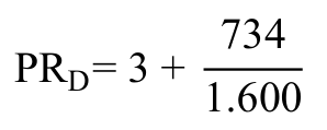 Fórmula: PRD= 3 + 734 1.600