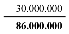 Fórmula: 30.000.000 86.000.000